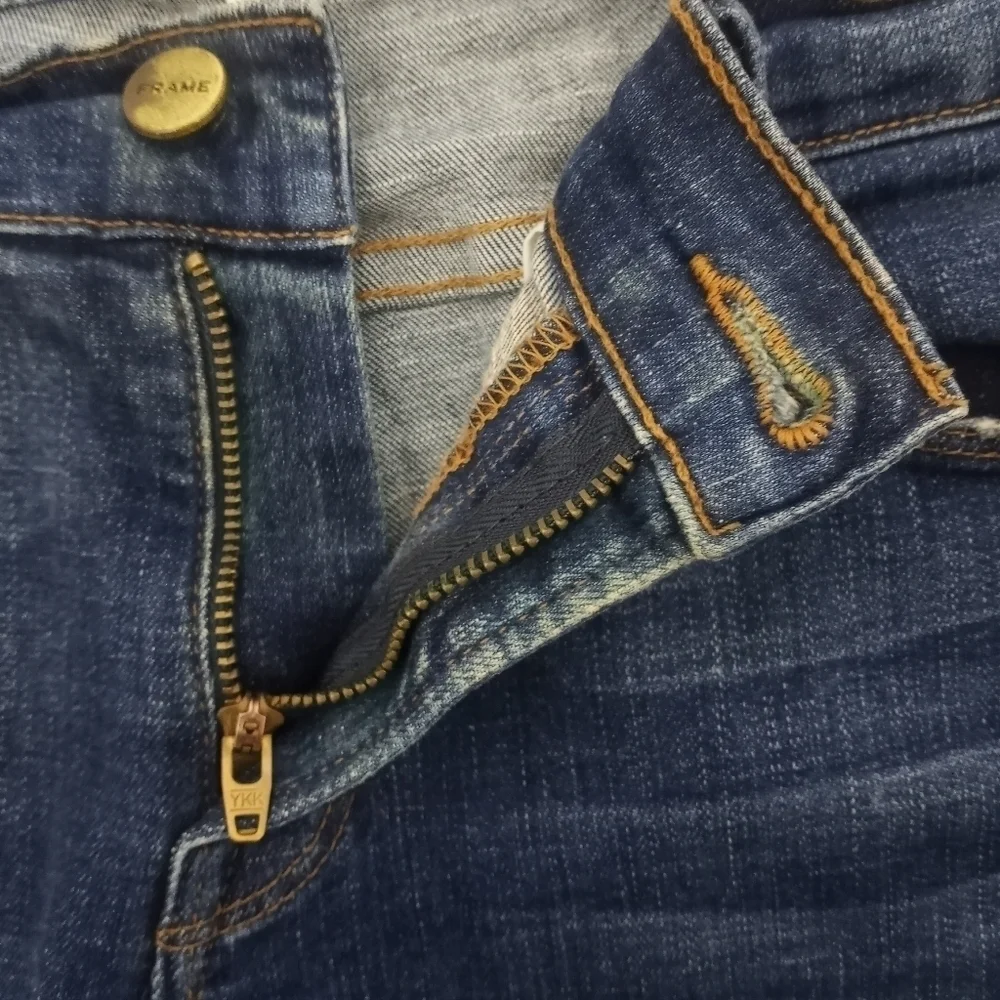 FRAME Le Skinny de Jeanne Jeans Size 28 York Wash Tulip Hem - Picture 8 of 16